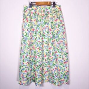 Vintage Bird Print Skirt
